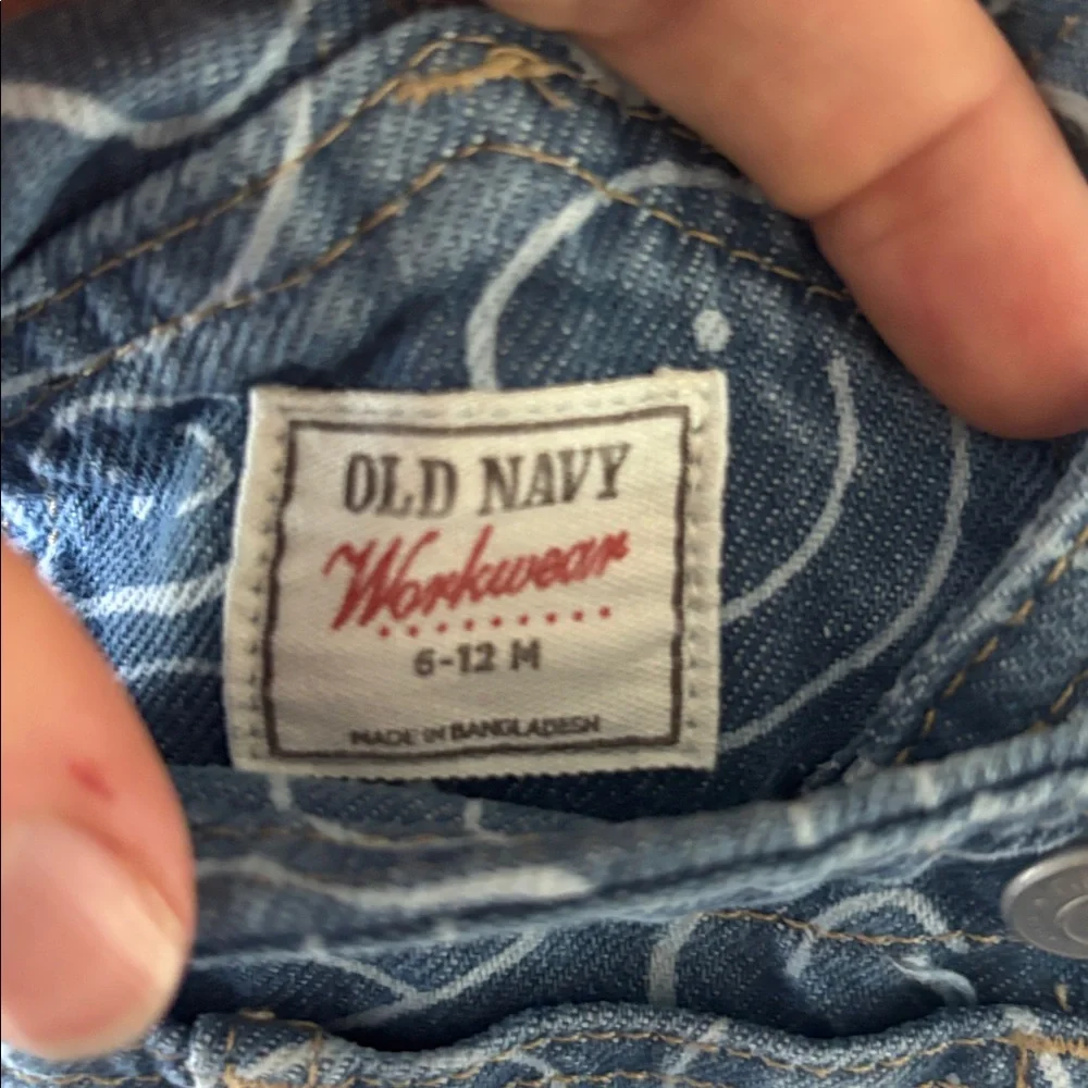 Old Navy Infant Denim Smile Shortall, 6-12 Months